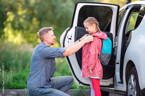 Dad Drove His Little Daughter To School In His Car