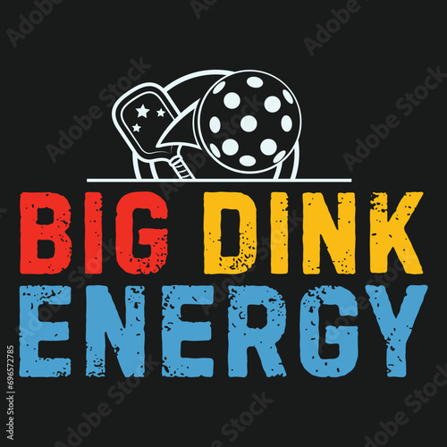 Big Dink Energy Pickle ball Funny Pickle Ball Lover Men Retro T-Shirt