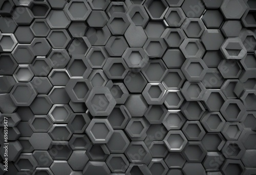 Abstract seamless dark black gray grey anthracite concrete cement stone tile wall made of hexagonal