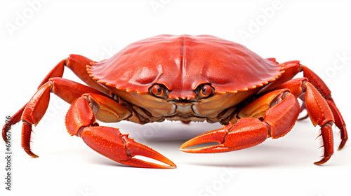 Red Sea Crab isolated on white background, Serrated mud crab on white background. Generative AI