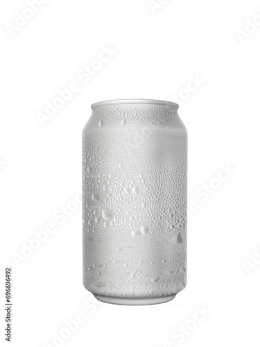 Aluminum can with water droplets isolated. transparent background