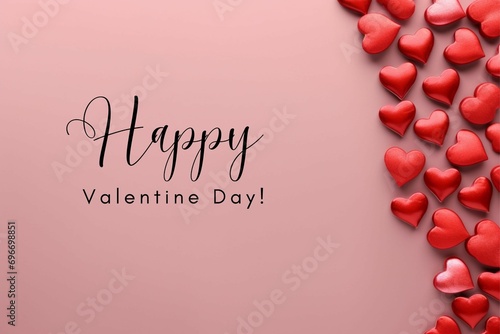 Greeting card background of Happy valentines day and social media post made with generative ai 