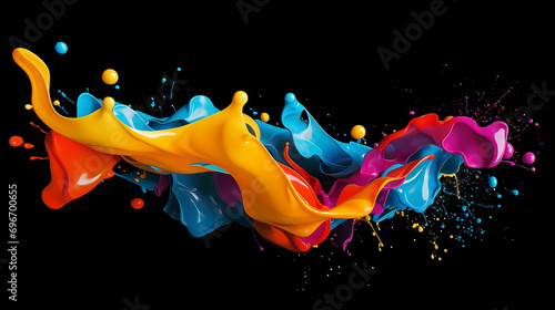 black background with abstract colorful splashing design