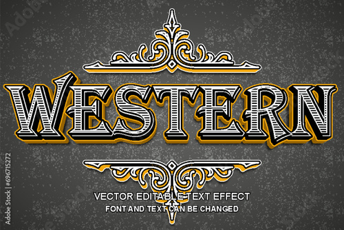 western retro vintage style typography editable text effect grunge texture template design background