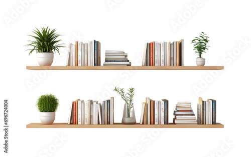 Bookshelf Display on Transparent Background.