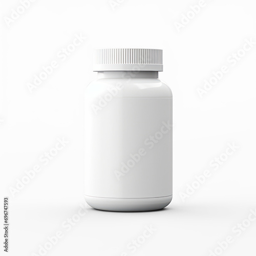 Mockup of supplement pill bottle no label transparency background, PNG