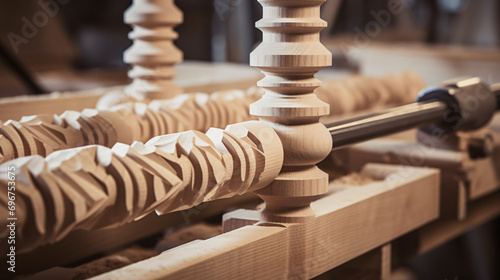 Manufacturing wooden stair balusters using a lathe