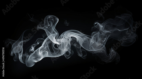 Smoke cloud frame isolated on black background
