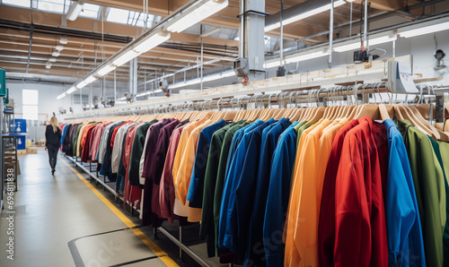 large bright workshop for the production of women's outerwear 