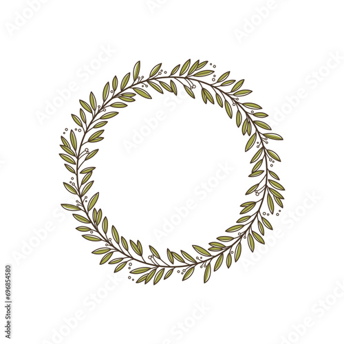 Laurel wreath. Vector design elements. Illustration for beauty products, card, food packaging.