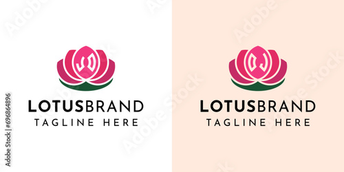 Letter JO and OJ Lotus Logo Set, suitable for business related to lotus flowers with JO or OJ initials.