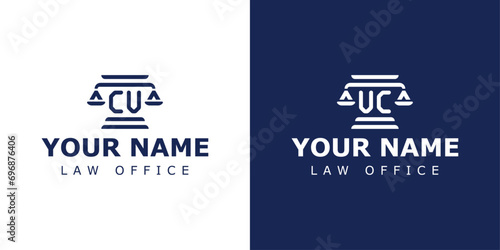 Letter CV and VC Legal Logo, suitable for lawyer, legal, or justice with CV or VC initials