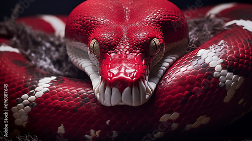 Portrait of a red snake.