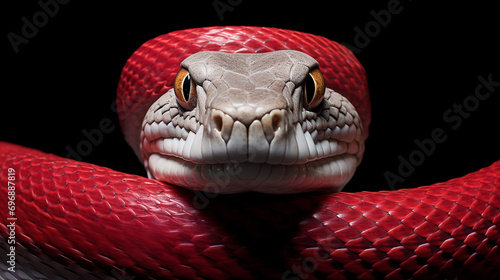 Portrait of a red snake.