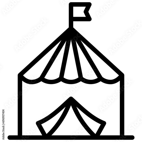 circus icon illustration design with outline