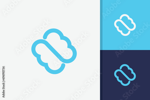 Infinity cloud logo design icon vector template