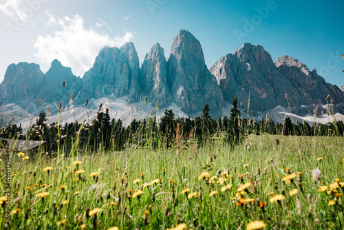 A panorama of the Dolomites