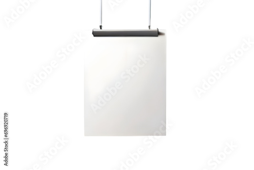 A4 paper page blank posters hanging on paperclip, Isolated on white background. Vector illustration.