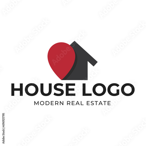 Real Estate logo, Builder logo, Roof Construction logo design template vector illustration