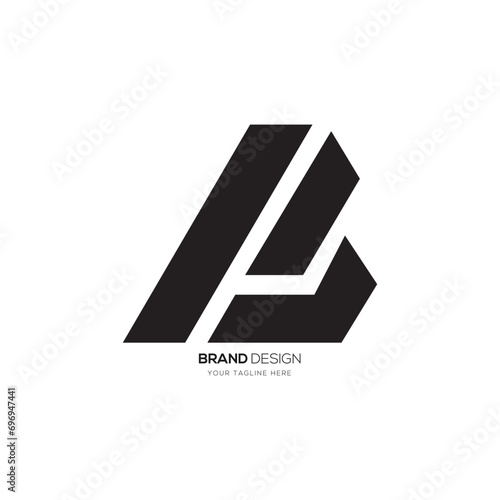 Letter Pb or Bp initial shapes alphabet modern abstract monogram logo design. P logo. B logo