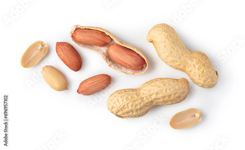 peanuts on a white background