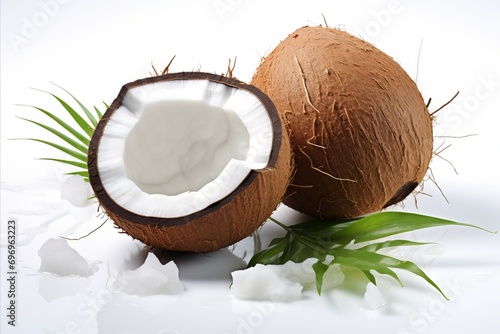 High quality detailed coconut isolated on white background for advertising and promotional purposes