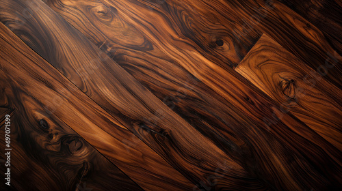 Texture of polished wooden boards made of dark wood, perfect for a floor, wall or a table 