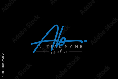 Initial AB signature logo template vector. Hand drawn Calligraphy lettering Vector illustration.
