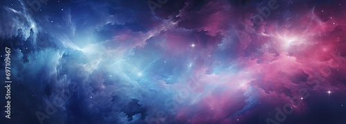 A colorful space filled with stars and clouds