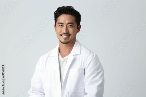 白衣を着た日本人男性（背景なし・医者・医師・歯科医師・薬剤師）