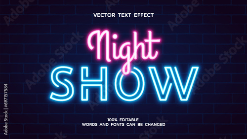 night show editable text effect