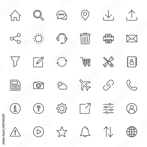 web icon collection. Contact us icon set for web, computer and mobile app 