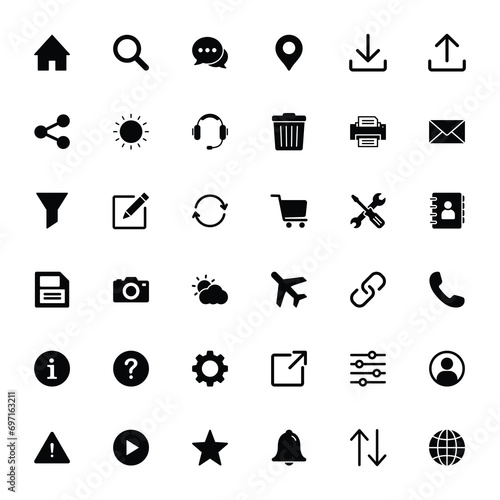 web icon collection. Contact us icon set for web, computer and mobile app 