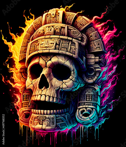 calavera azteca, guerrero azteca