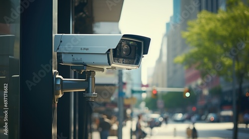 Surveillance camera at city street