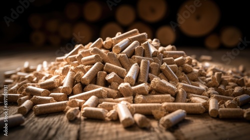 Wood pellets pile