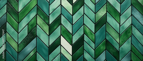 Fondo de azulejos estilo mosaico con baldosas de colores verdes.