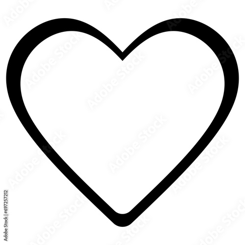 love romance icon outline, heart shape outline vector