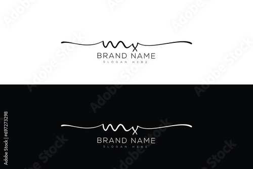 Mx initial handwriting signature logo design