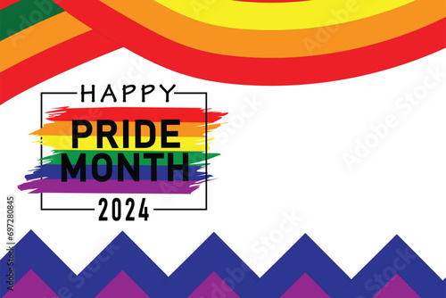 2024 pride month celebration concept background. 2024 happy pride month. celebration and commemoration of lesbian, gay, bisexual, and transgender pride. eps 10.