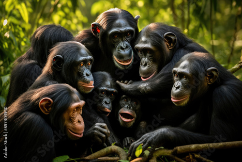 Bonobos our closest primate relatives in their habitat