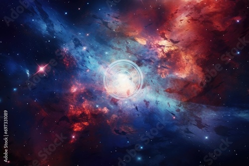 Galaxy and nebula in deep space. Abstract space background, Colorful abstract background wallpaper featuring a modern motif visual art created with mixtures of oil paint, AI Generated