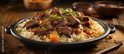 Meat and rice dish