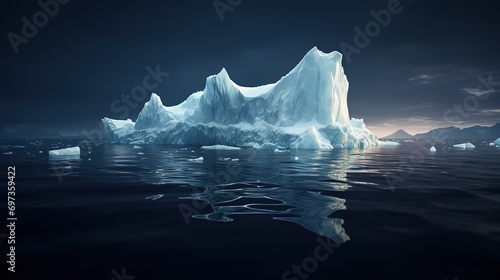 An iceberg in the middle of the ocean