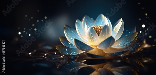 Illustration of a beautiful blooming lotus flower