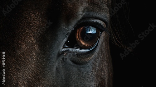  a close up of a horse's eye with a horse's eyeball in the center of the horse's eye.