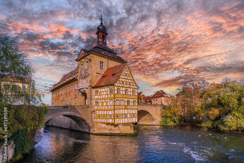 Old Town Hall view in Bamberg of Germany