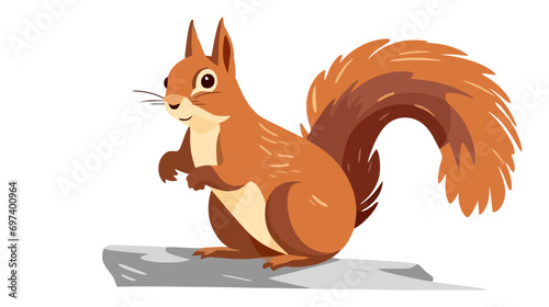 Cartoon vector squirrel isolated on white background