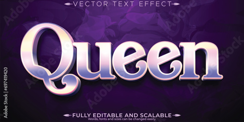Queen text effect, editable royal and majestic customizable font style