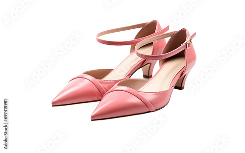 Pointed Toe d'Orsay Flats for Modern Elegance Isolated on Transparent Background PNG.